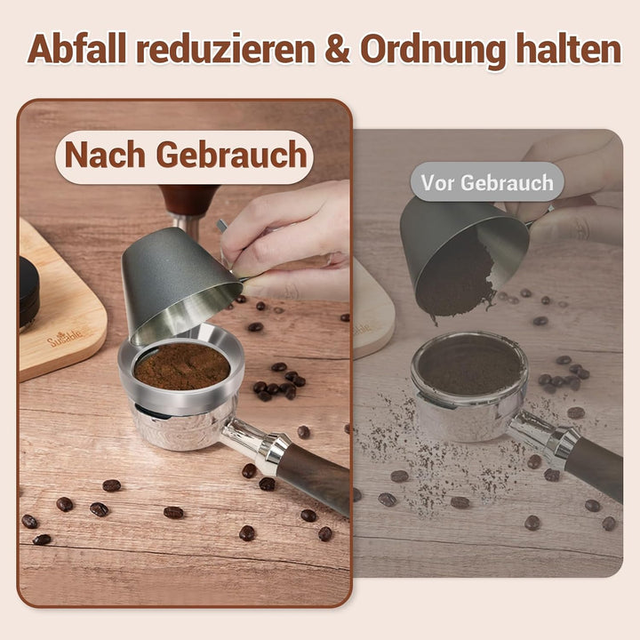 Dosierring 54mm, 304 Edelstahl Espresso Dosiertrichter, Portafilter Trichter mit magnetischen, 54mm