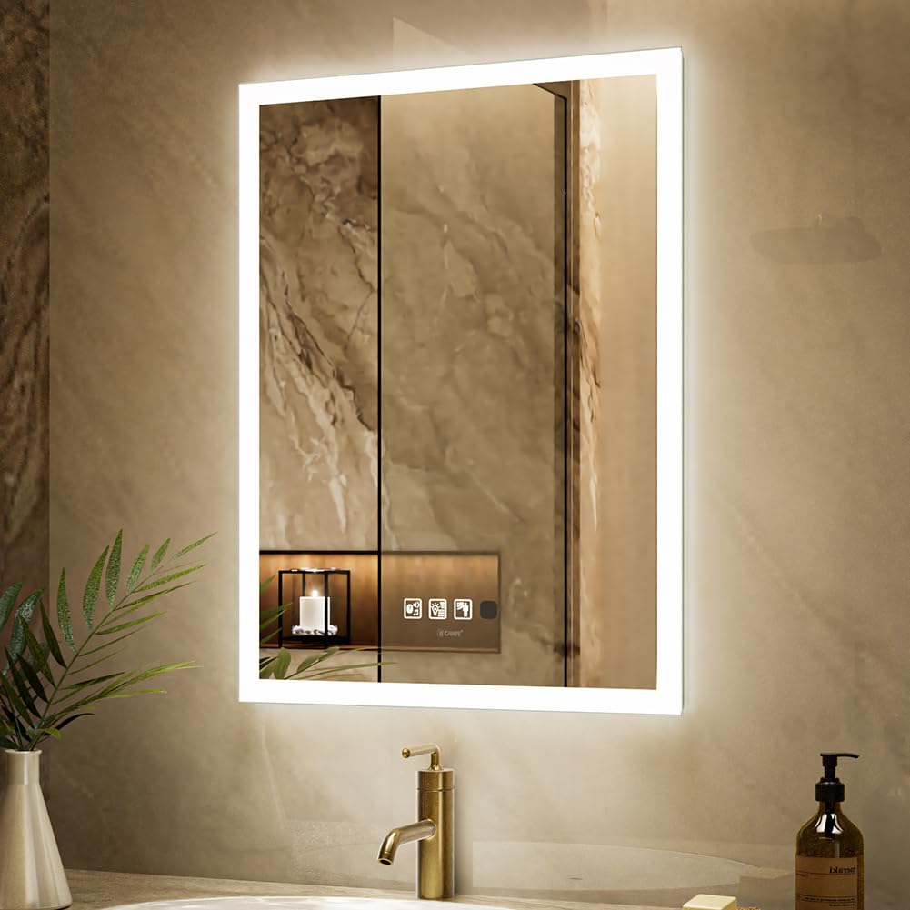 GANPE LED Badezimmerspiegel, Schminkspiegel Wandmontage, menschliche Induktion, Bluetooth, Anti-Besc