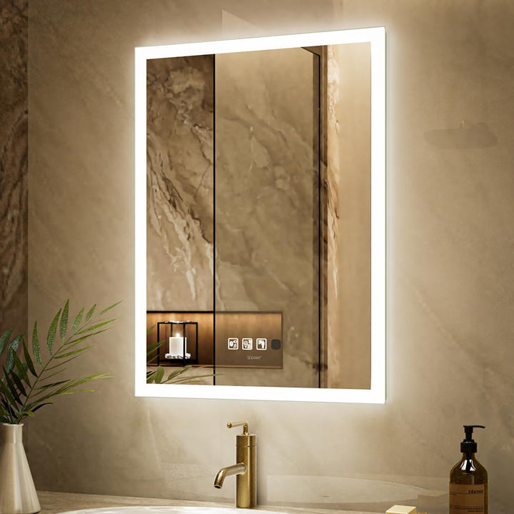 GANPE LED Badezimmerspiegel, Schminkspiegel Wandmontage, menschliche Induktion, Bluetooth, Anti-Besc
