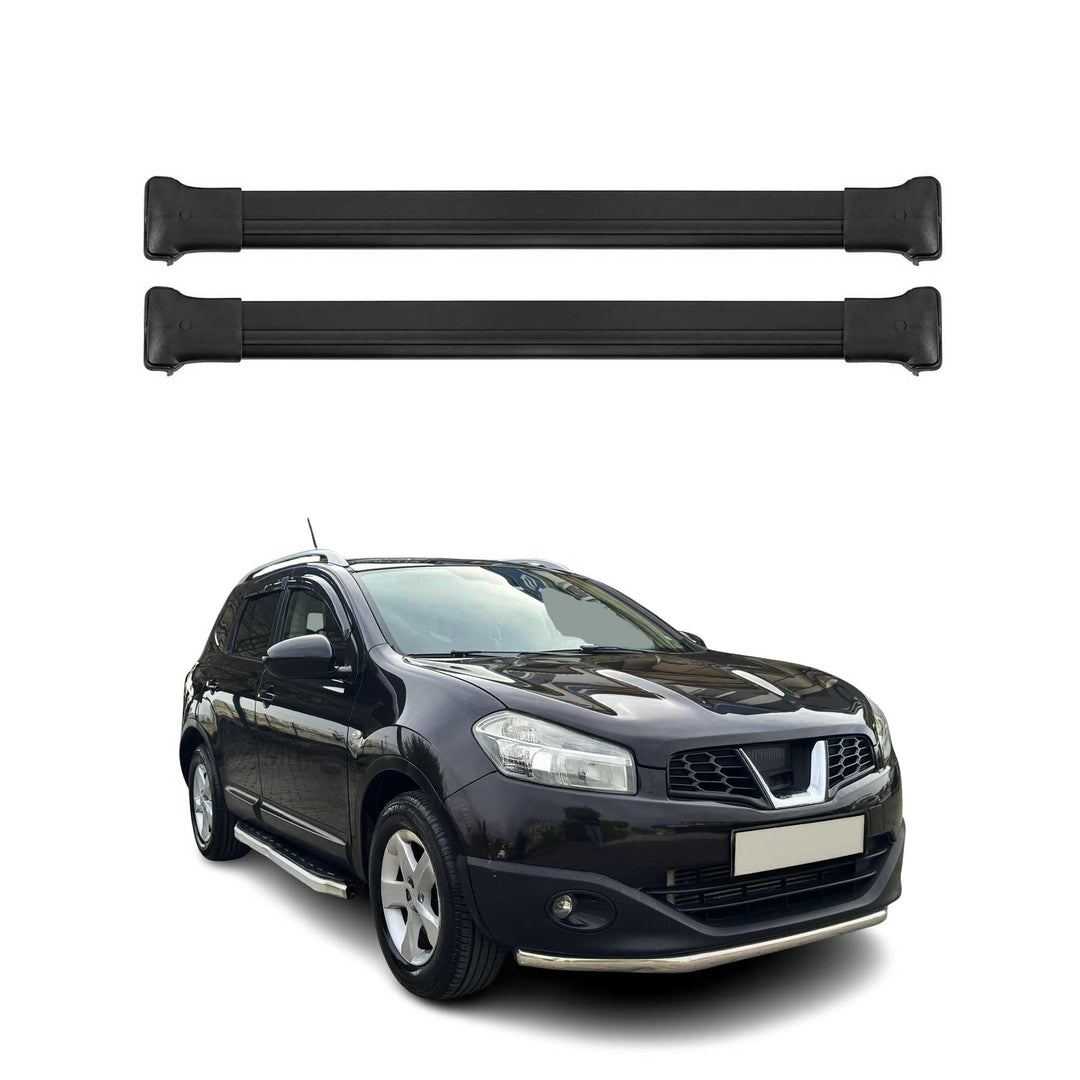 OMAC Dachträger Grundträger Gepäckträger kompatibel mit Nissan Qashqai J10 2006-2014 Alu Schwarz Qas