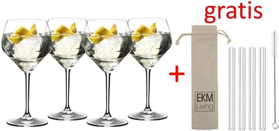 RIEDEL Gin Tonic Vorteilsset 5441/97 + Gratis 4er Set EKM Living Glas Trinkhalm