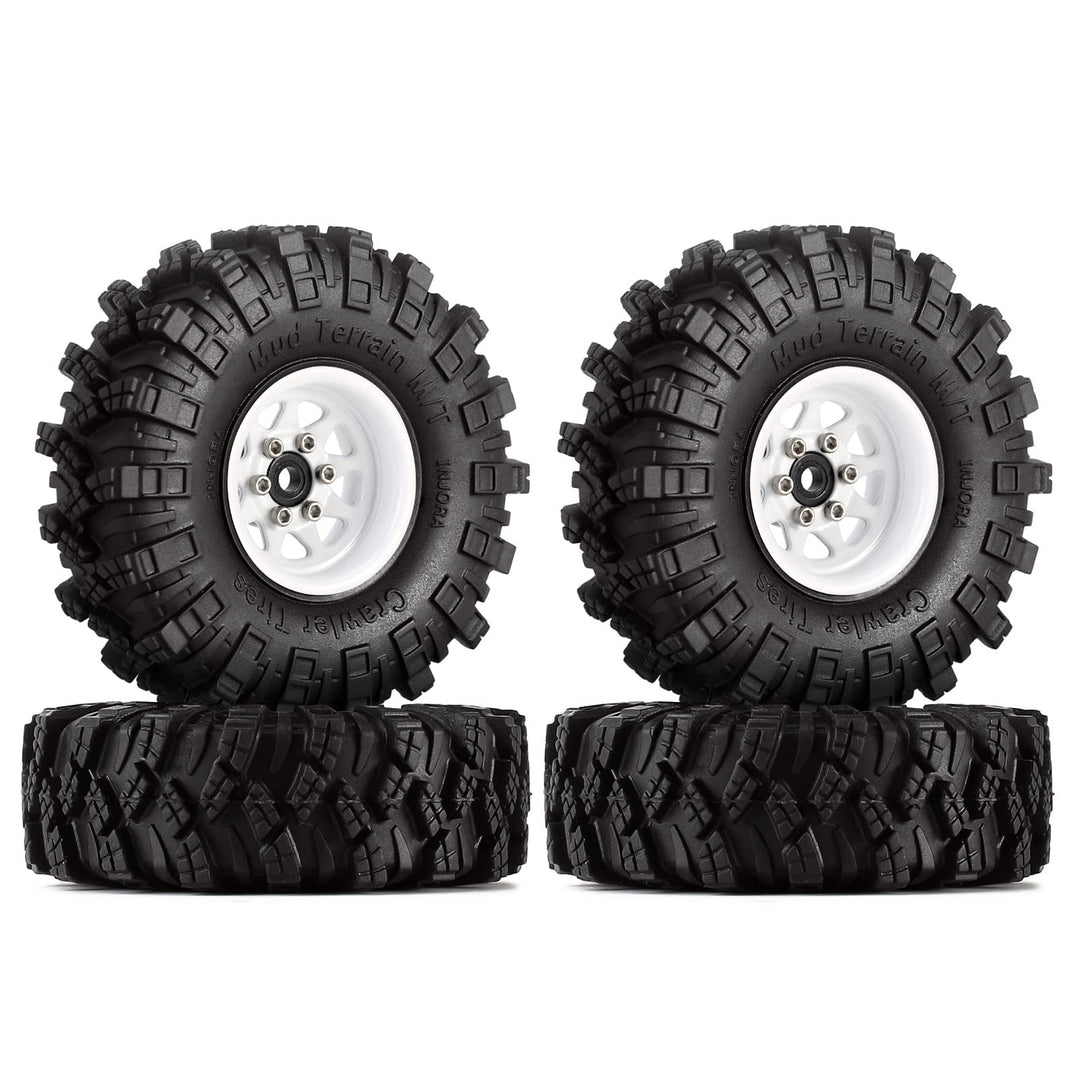 INJORA 1.0 RC Beadlock Rad Schlamm Reifen Set Deep Dish 1,0 Räder Reifen für Axial SCX24 FCX24 FCX18