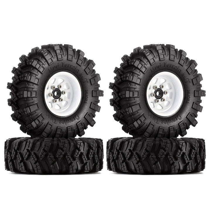 INJORA 1.0 RC Beadlock Rad Schlamm Reifen Set Deep Dish 1,0 Räder Reifen für Axial SCX24 FCX24 FCX18