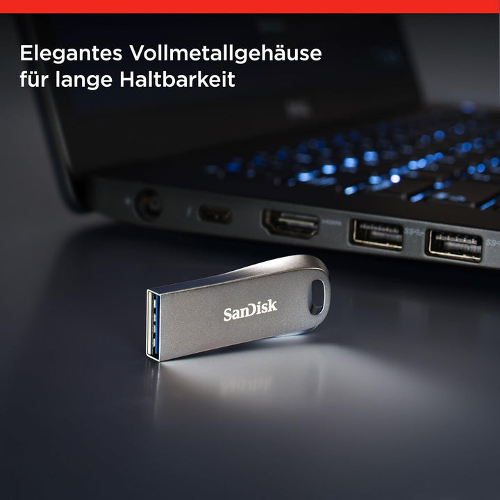 SanDisk Ultra Luxe USB 3.2 Flash-Laufwerk 512 GB (USB 3.2 Gen 1- und USB 3.0-fähig, 400 MB/s, Passwo