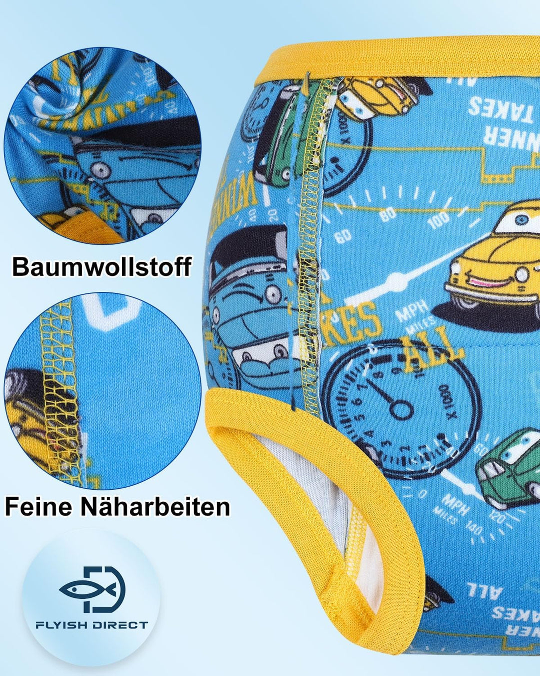 FLYISH DIRECT Töpfchen Trainingshose, 6er Kinder Töpfchentraining Unterwäsche für Jungen und Mädchen