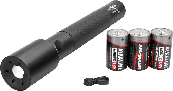 ANSMANN LED Taschenlampe T500F mit 970 Lumen - Handlampe stufenlos fokussierbar, robust, dimmbar, 19