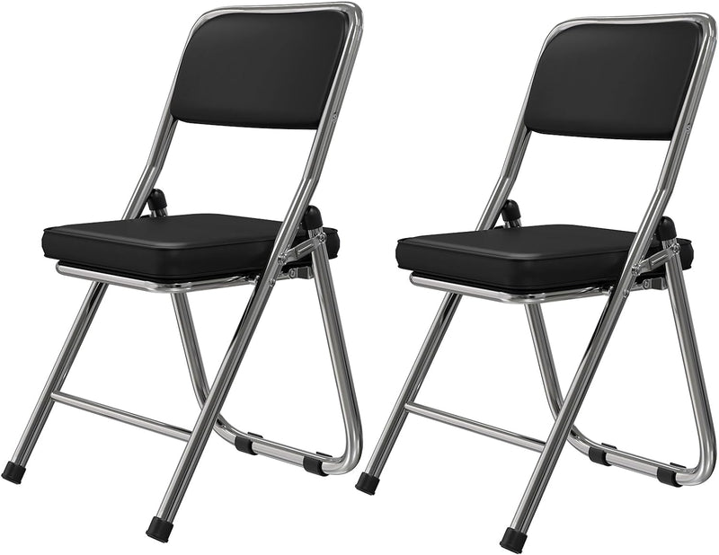 Lvhecforhm 2er Set Klappstuhl mit Rückenlehne, Esszimmerstühle, Küchenstuhl mit Stahlrahmen, Esszimm