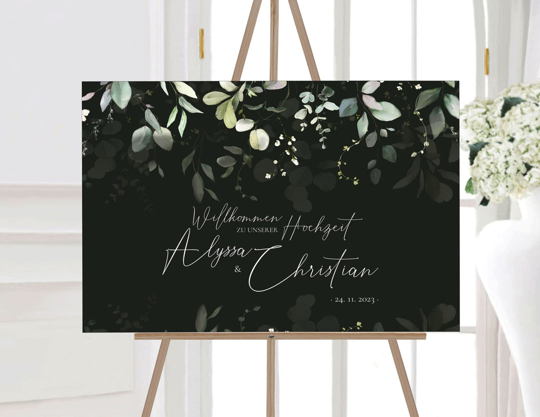 Manschin Laserdesign Willkommensschild Aluverbund personalisiert - Made in Germany - Welcome Willkom
