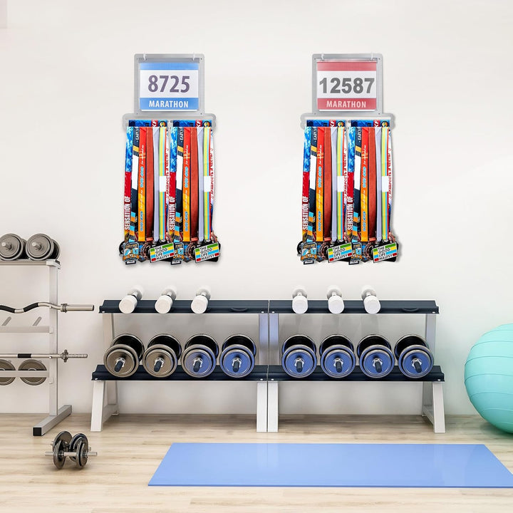 Moxweyeni Medaillen- und Startnummernhalter, Wandmontage, Medaillenaufhänger, Geschenk für Läuferinn