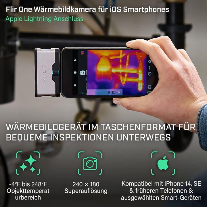 FLIR One Wärmebildkamera für iOS-Geräte Version 3, Silver iOS Heimanwender -