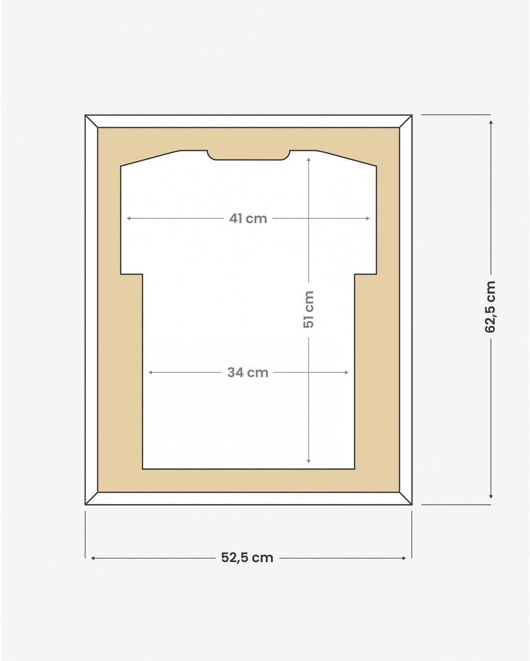 ARTIS Trikotrahmen Basic - Bilderrahmen für Trikot 52,5x62,5x3 cm - Objektrahmen für echte Fussballf
