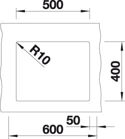 BLANCO SUBLINE 500-U | SILGRANIT weiss | Einbauart: Unterbau | ohne Ablauffernbedienung | 60er Unter