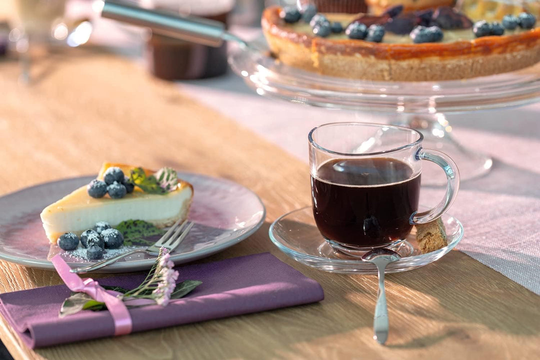 Leonardo Napoli Kaffee-Tassen 6er Set, spülmaschinengeeignete Kaffee-Becher, kleine Glas-Tasse mit H