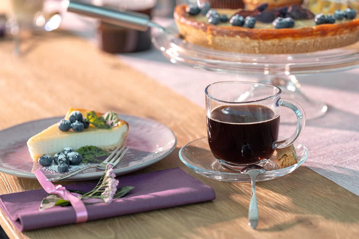 Leonardo Napoli Kaffee-Tassen 6er Set, spülmaschinengeeignete Kaffee-Becher, kleine Glas-Tasse mit H