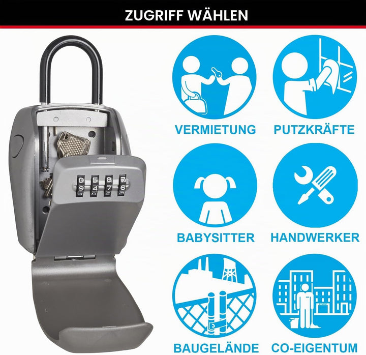 Master Lock Schlüsseltresor Extra Sicherheit, Wandhalterung, Aussen, 18.8 x 10.5 x 4.6 cm, Schlüssel
