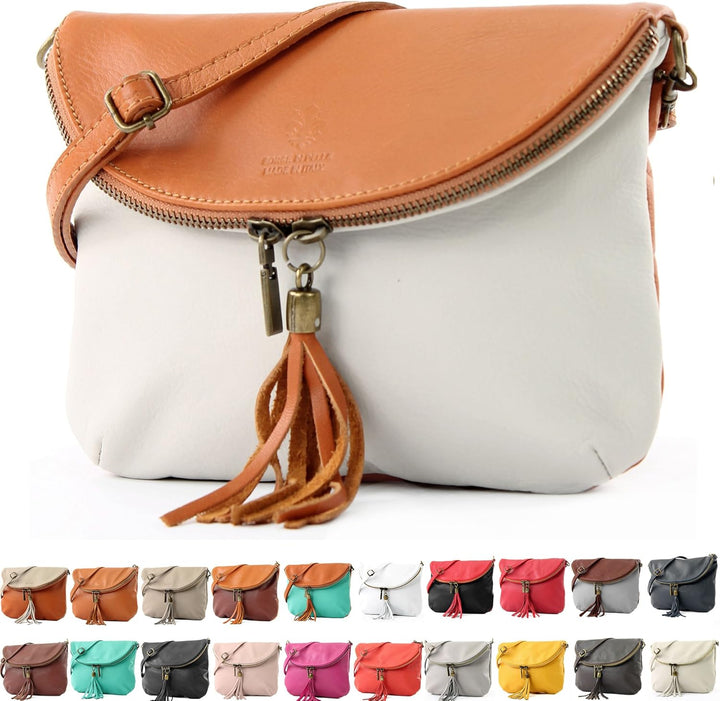 modamoda de - T07 - ital. Umhänge Clutch Klein Nappaleder Schwarz2021, Schwarz2021