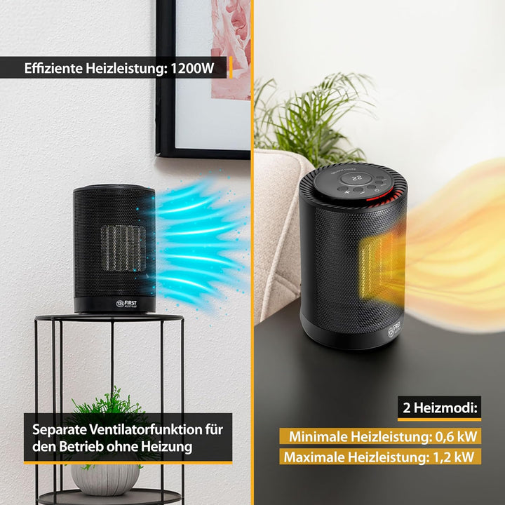 TZS First Austria Heizlüfter energiesparend | Kleiner & leiser Heizstrahler mit Keramik Heizelement
