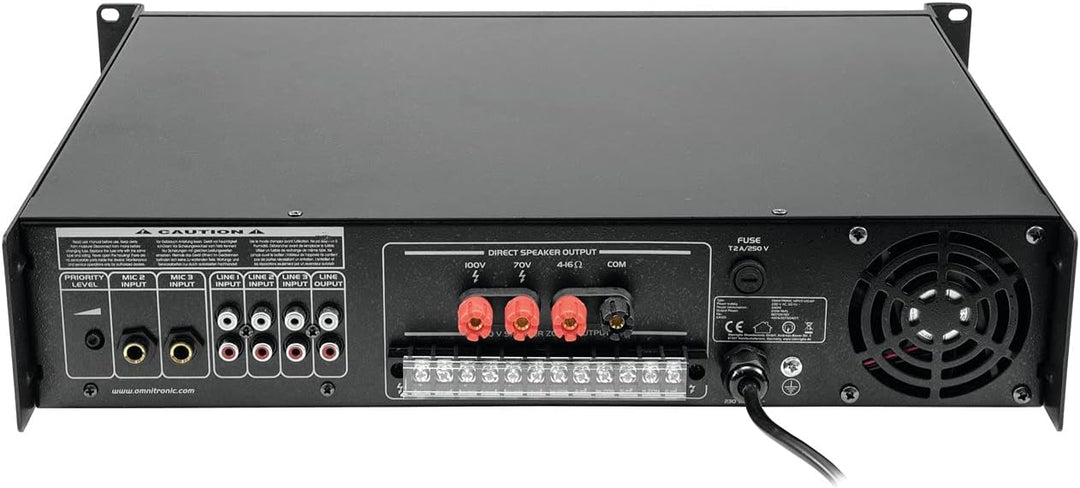 OMNITRONIC MPVZ-120.6P Mischverstärker | 6-Zonen-ELA-Mono-Mischverstärker, MP3-Player & IR-FB, Zonen