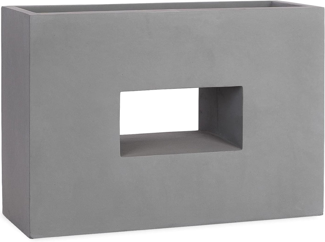 Pflanzwerk® Pflanzkübel Fiberglas Vista Grau 52x75x27cm XXL *Frostbeständig* *UV-Schutz* *Qualitätsw