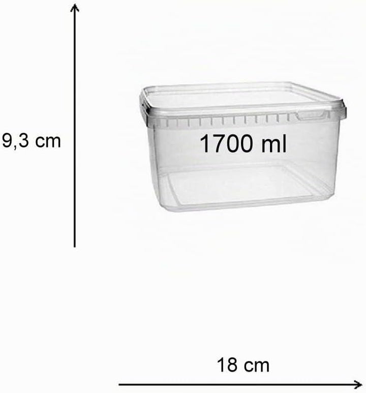 mikken Kunststoffdose 10x 1,7 Liter Plastikdose mit Deckel, lebensmittelecht inkl. 1 Schaufel, 10x 1