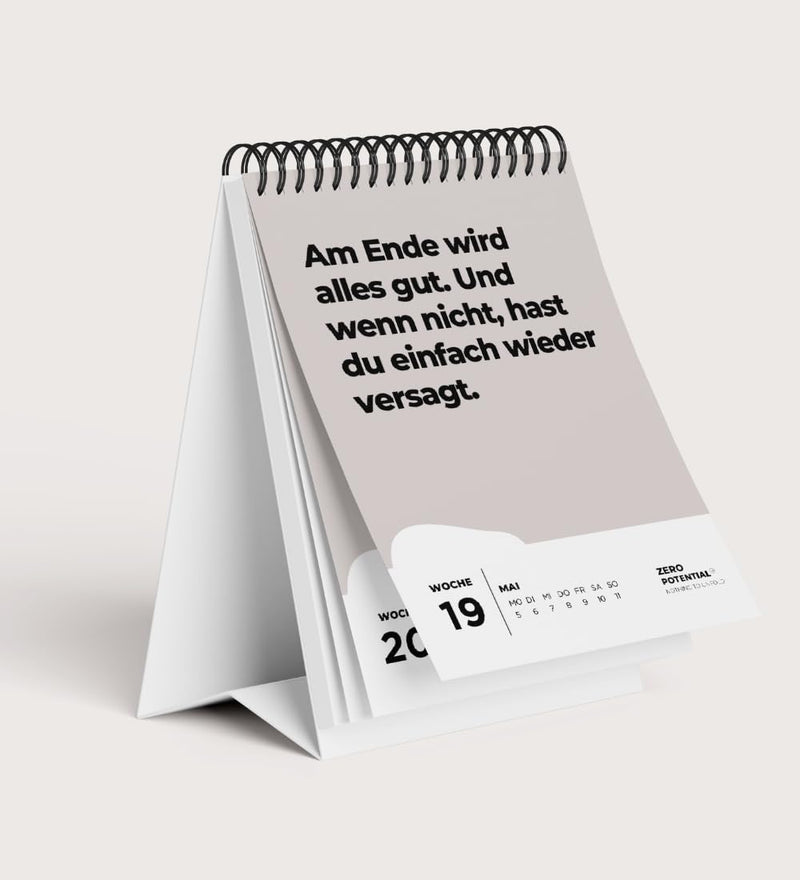 Demotivierender Tischkalender 2025 | 52 Wochen mit 52 unmotivierendenden Sprüchen Träume nicht dein