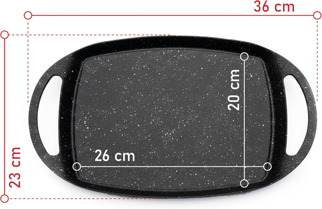 MGE - Grillpfanne mit Glattem Boden - Antihaftbeschichtung - Induktion - 36 x 23 cm, 36 x 23 cm