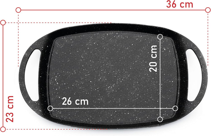 MGE - Grillpfanne mit Glattem Boden - Antihaftbeschichtung - Induktion - 36 x 23 cm, 36 x 23 cm