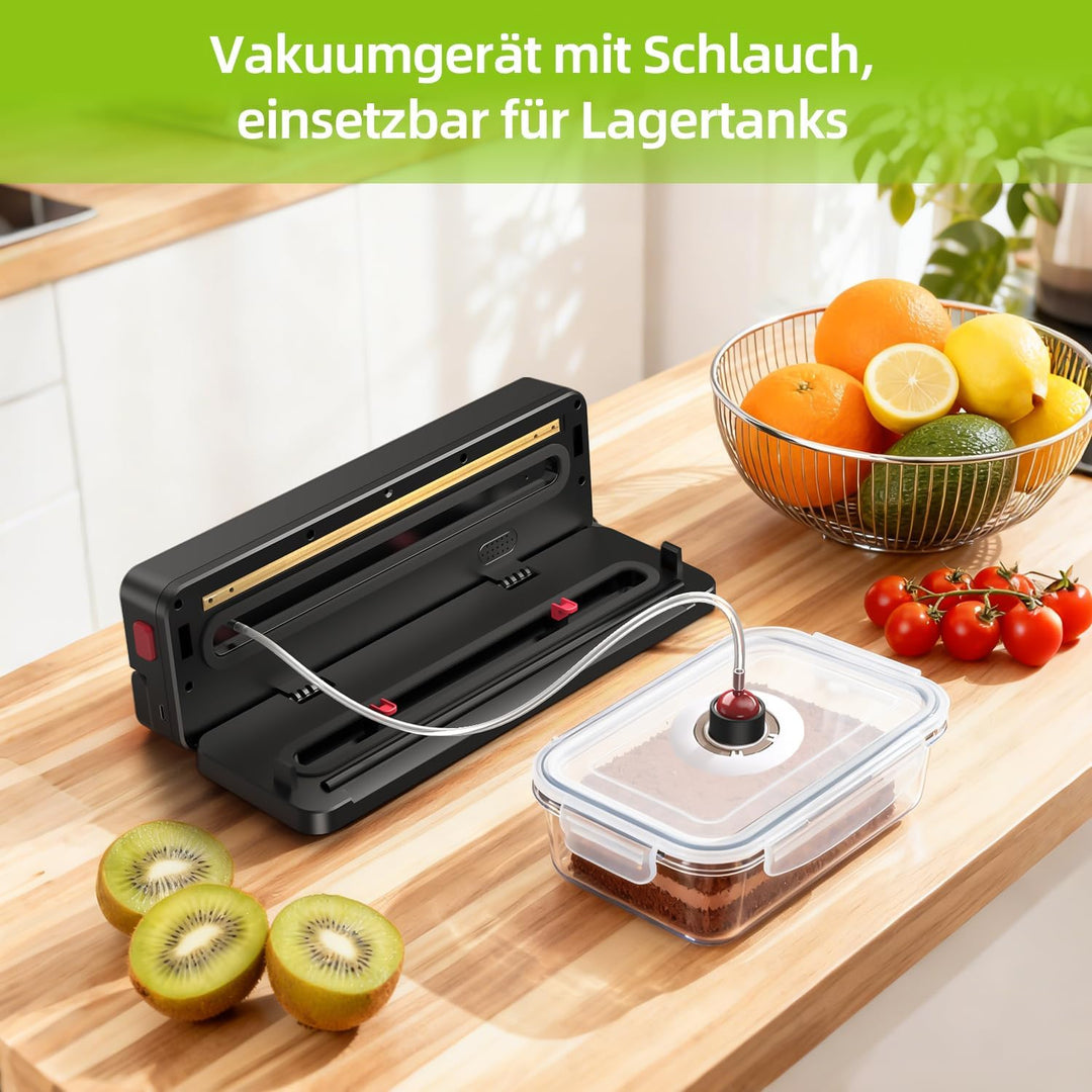 Ombrex Vakuumiergerät für Lebensmittel– Automatisches Folienschweissgerät mit 4 Modi (Dry/Moist/Puls