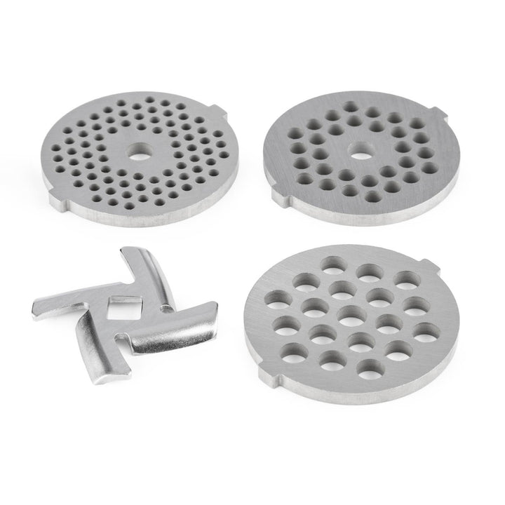Klarstein 4-teilig - Lochscheiben-Set, 3-4,5-7 mm, Ersatz-Kreuzmesser, für den Fleischwolf der Lucia