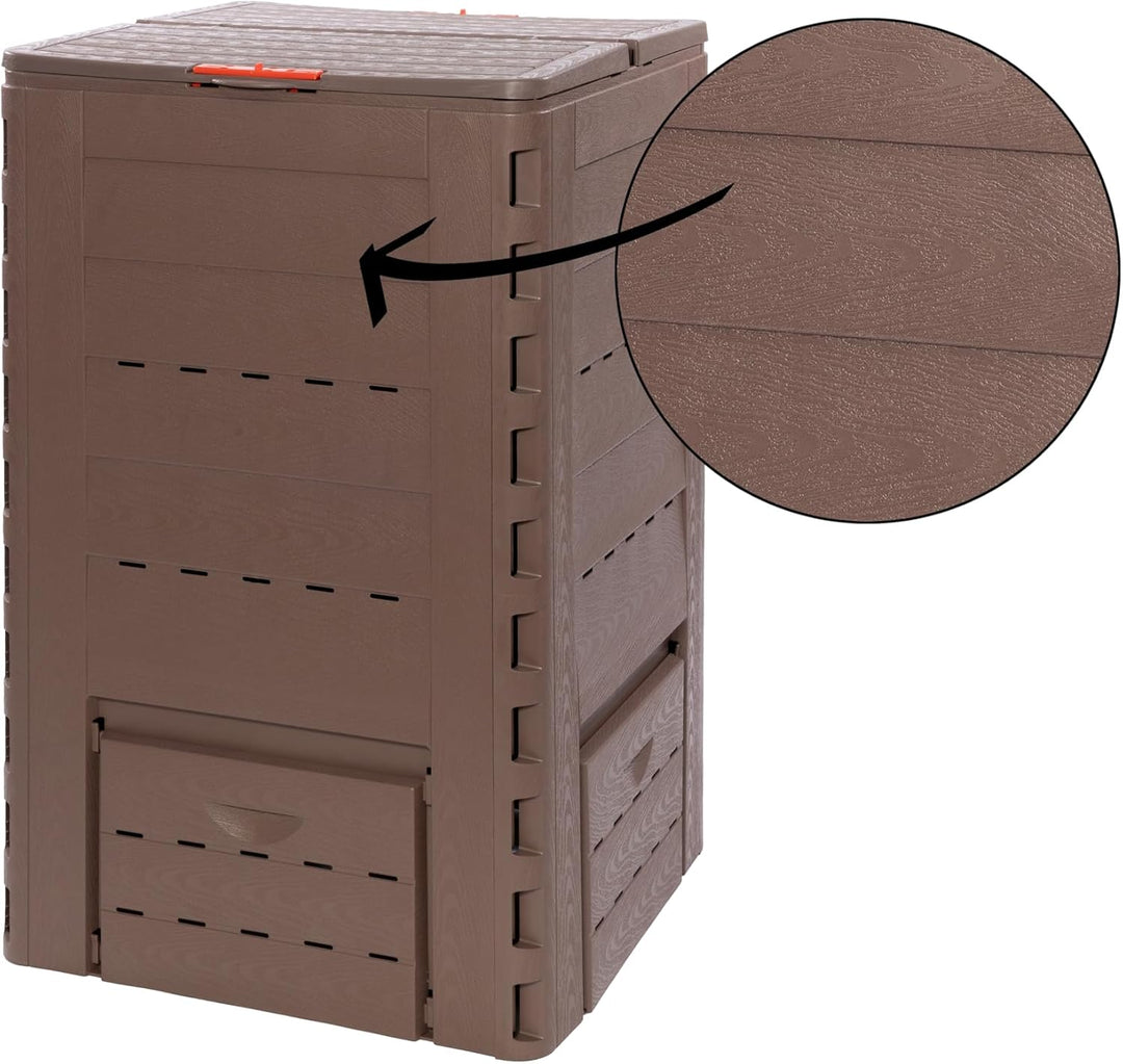 Thermoquick –Schnellkomposter Holz Pro-Line 400 L (L x B x H 65 x 65 x 101 cm, Farbe Braun, Leichter