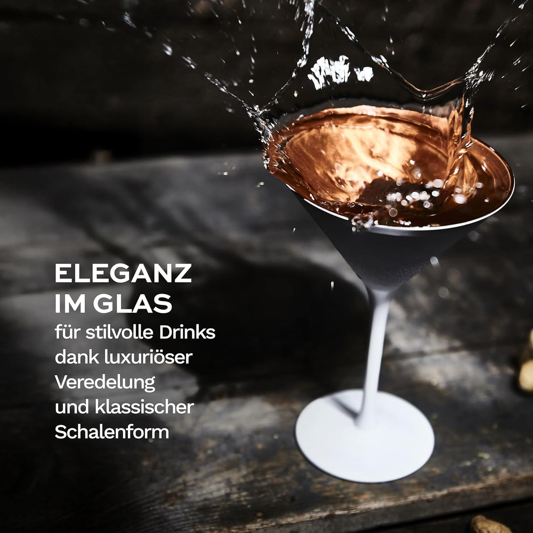 Stölzle Lausitz Cocktailschale Elements 240ml I Martini Gläser 6er Set I weiss-bronze I Cocktailgläs