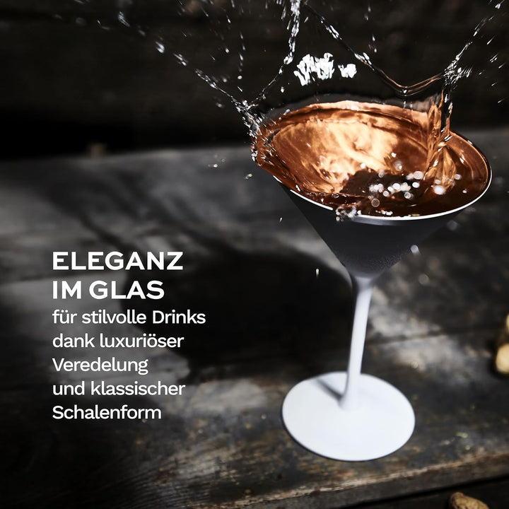 Stölzle Lausitz Cocktailschale Elements 240ml I Martini Gläser 6er Set I weiss-bronze I Cocktailgläs