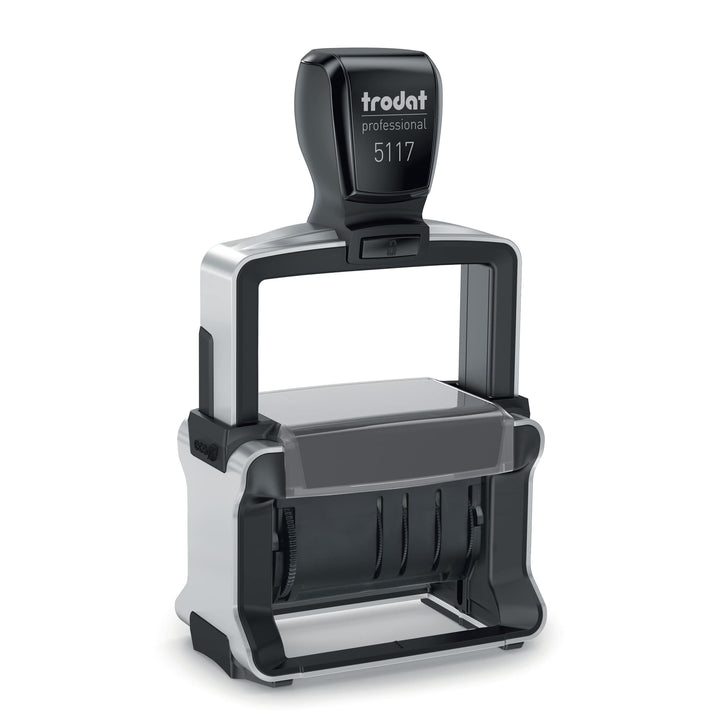 Trodat Professional 5117 Wortbandstempel mit Lagertexten und Datum, Abdruck ca. 48 x 4 mm, Schwarz,