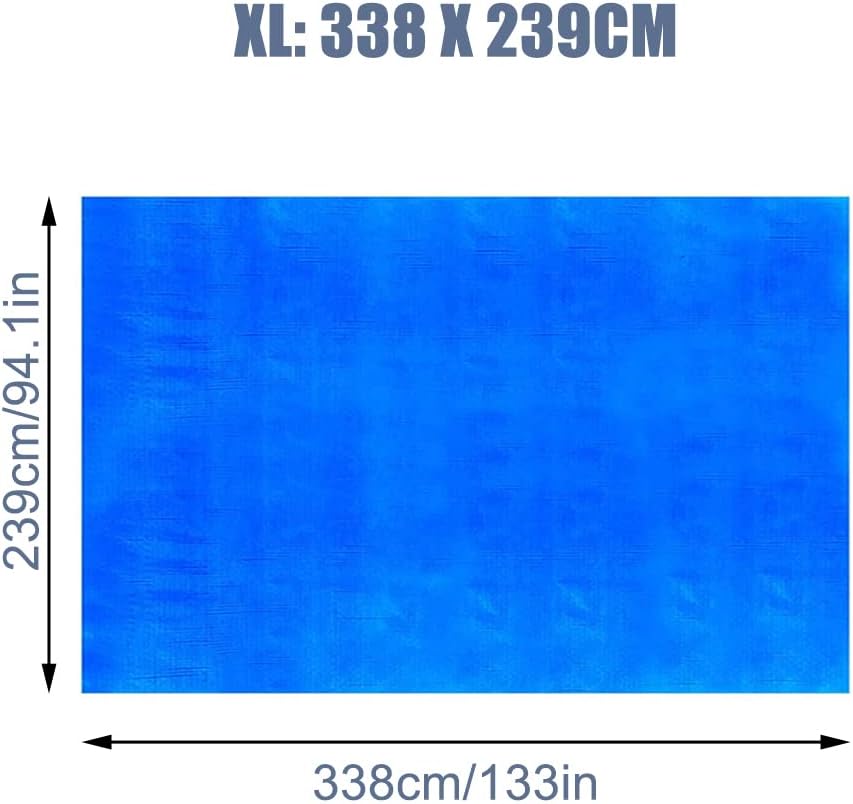 Ruolin Pool Bodenplane Blau, Wasserdichtes Poolunterlage Rechteckig Faltbares Bodenschutzmatte Schwi