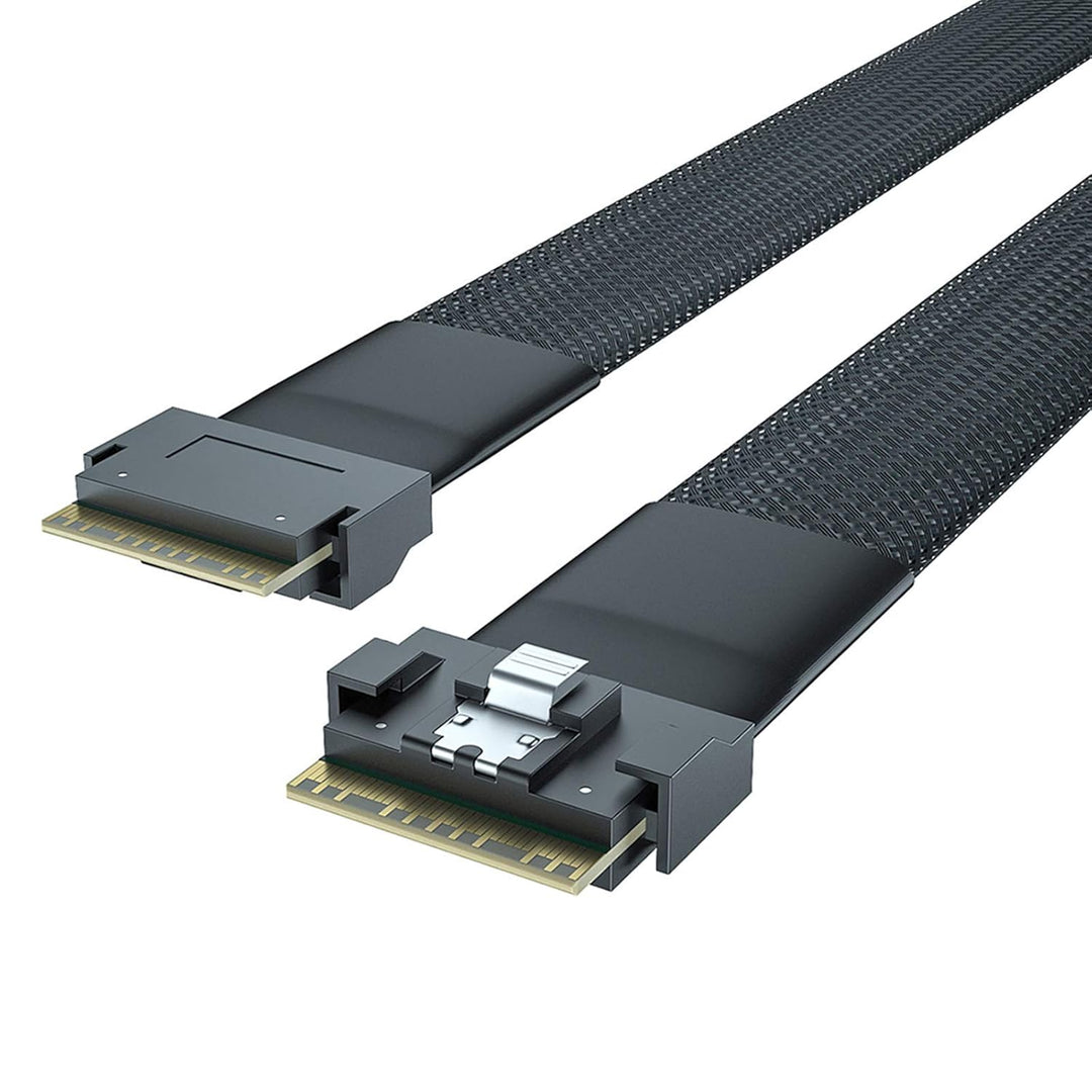 10Gtek 24G Internal SlimSAS SFF-8654 to SFF-8654 8i Cable, PCIe4.0, 85-ohm, 0.1-m(0.32ft) 0.1M 8654