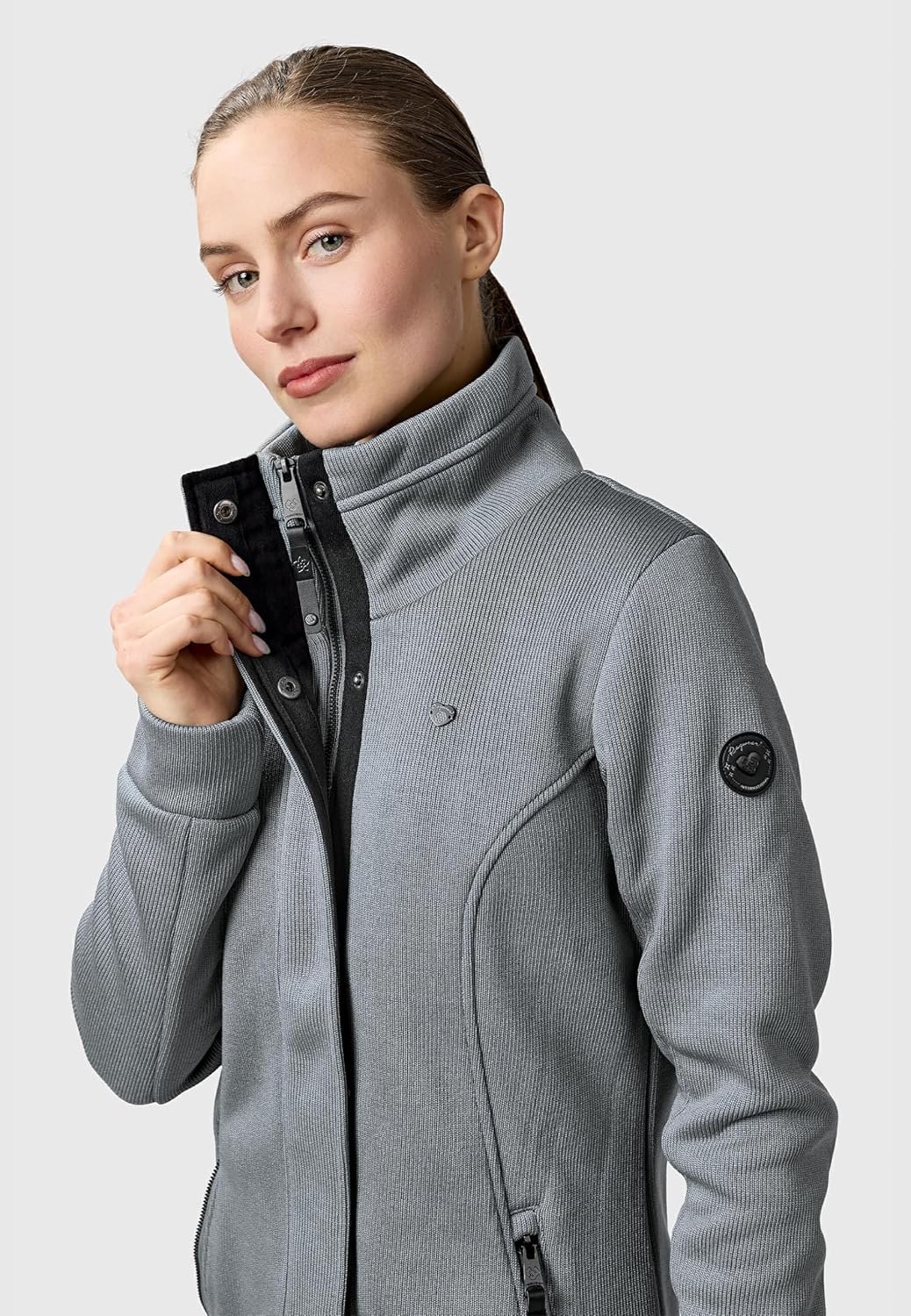 Ragwear Damen Leichter Sweat-Übergangsmantel lang windabweisendl mit hohem Kragen Letrice Bonded XS-