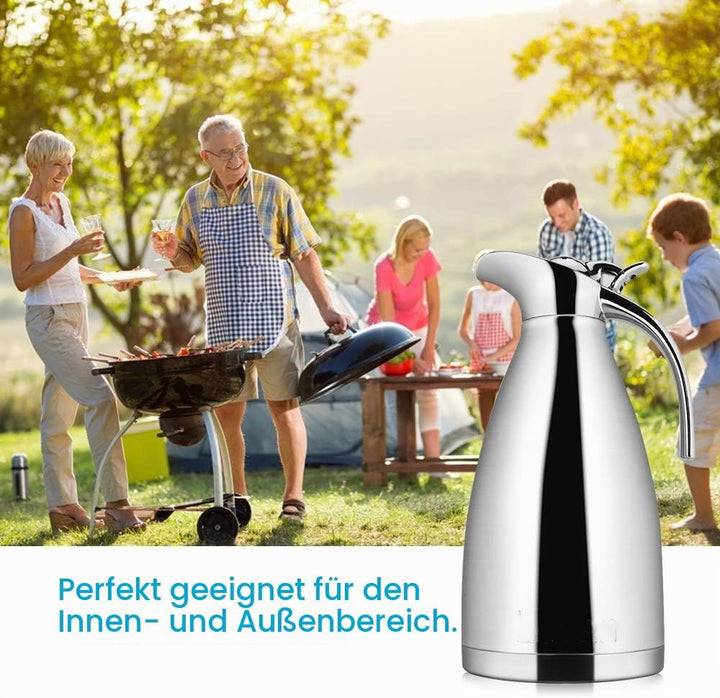 Luvan 2.0 L Kaffeekanne,304 Edelstahl Edelstahl Thermokaraffe,Doppelwand Vakuum Isolierte,Kaffee The