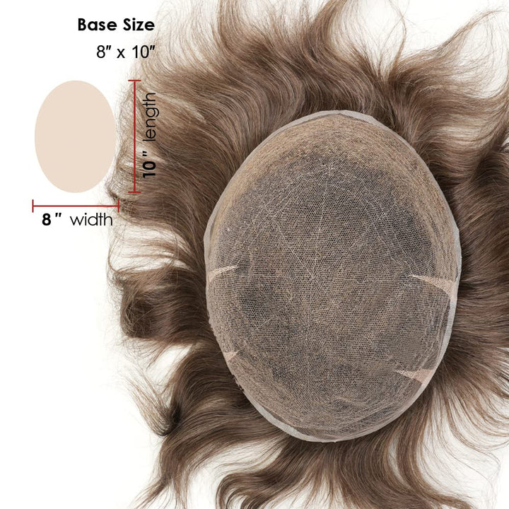 Lordhair Toupet Human Hair Herrenperücke, Französische Spitze Webart, 20 x 25 cm, Leichtes Haarersat