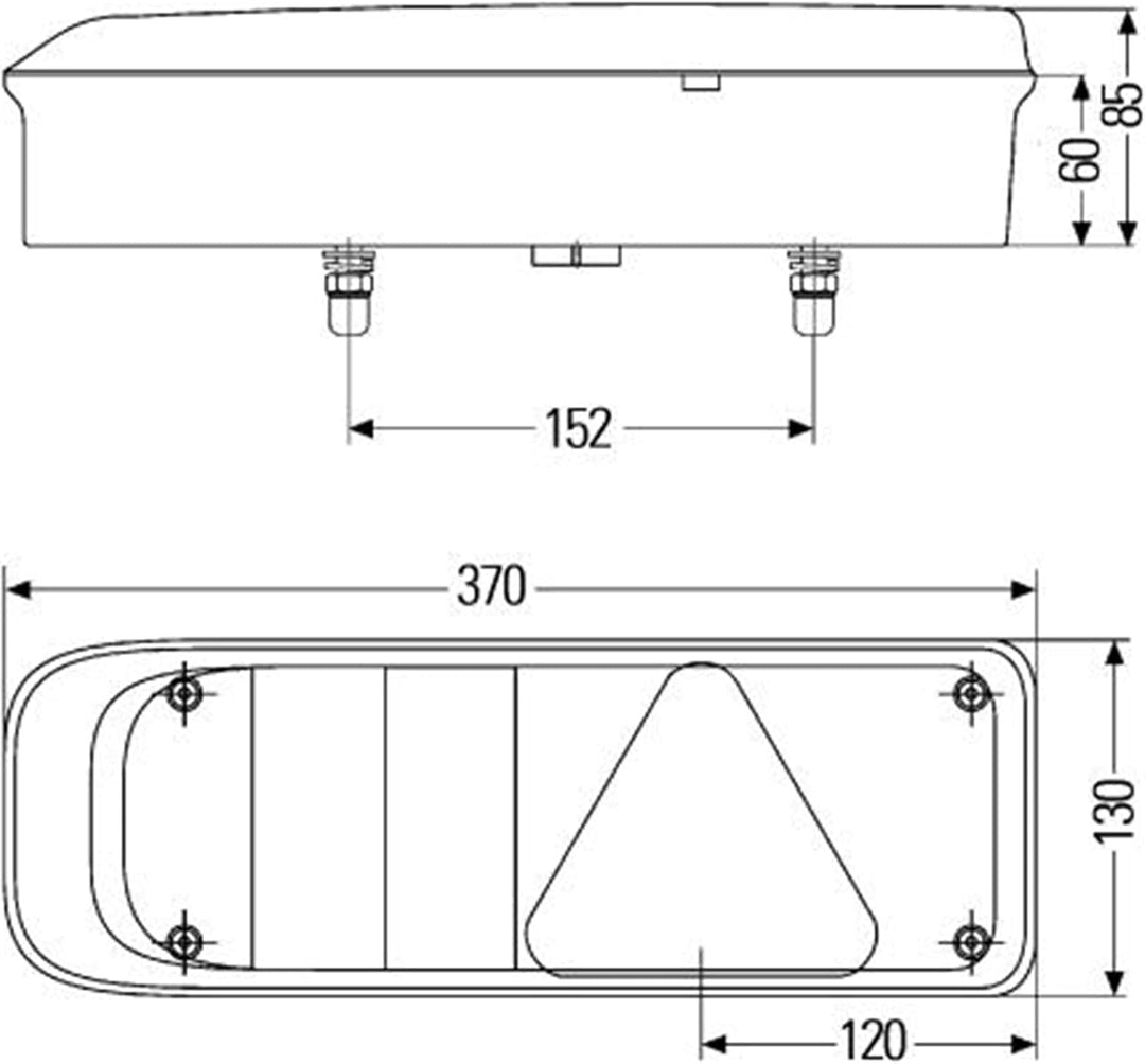 HELLA - Heckleuchte - EasyConn I - Glühlampe - 24V - Anbau/geschraubt - Lichtscheibenfarbe: mehrfarb