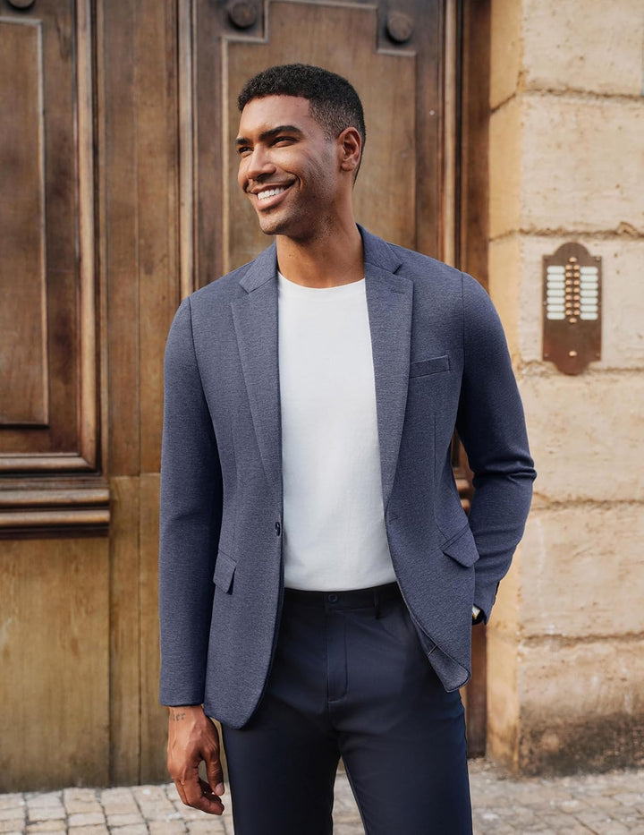 PJ PAUL JONES Herren Sakko Sportlich Freizeit Blazer Jackett 1 Knöpfe Modern Regular Fit Anzugjacke
