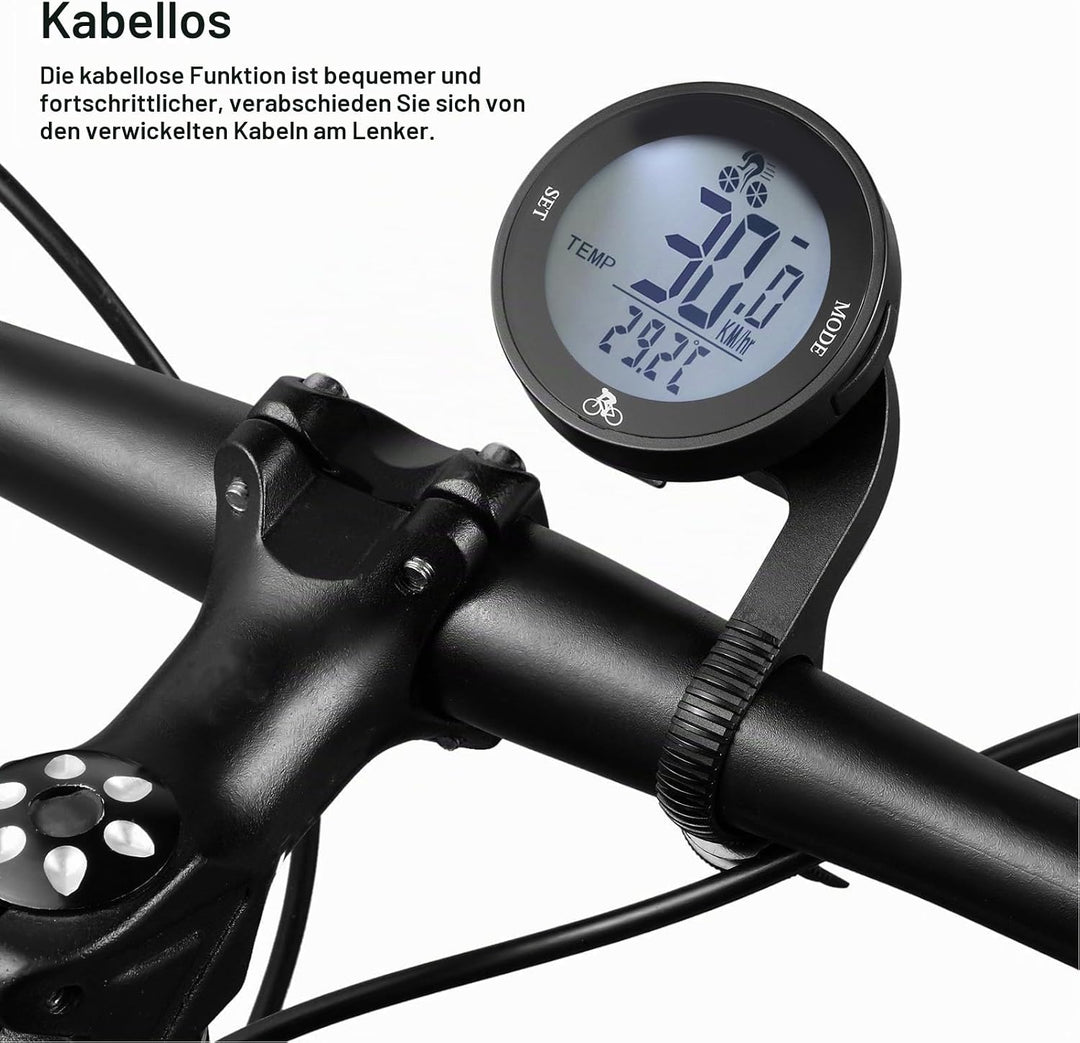 Ejoyous Fahrradtacho Kabellos, Fahrradcomputer KMH Fahrradmesser Kilometerzähler Radcomputer Geschwi