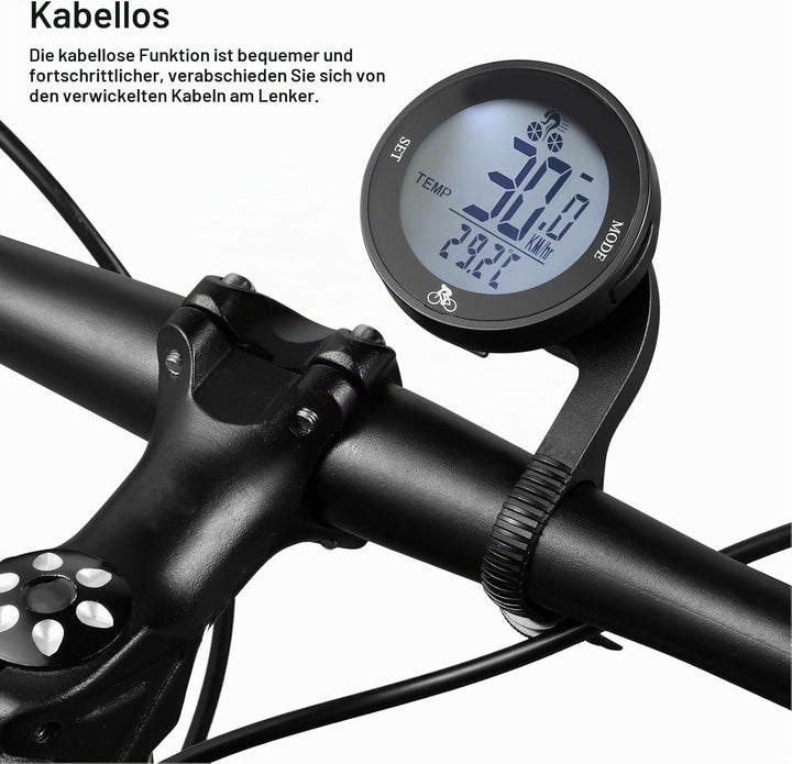 Ejoyous Fahrradtacho Kabellos, Fahrradcomputer KMH Fahrradmesser Kilometerzähler Radcomputer Geschwi