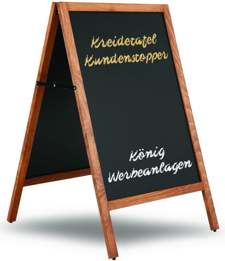 Kreidetafel Kundenstopper Keitum Wood Line | hochwertiges, wetterfestes Buchenholz | zwei 78x59cm Kr