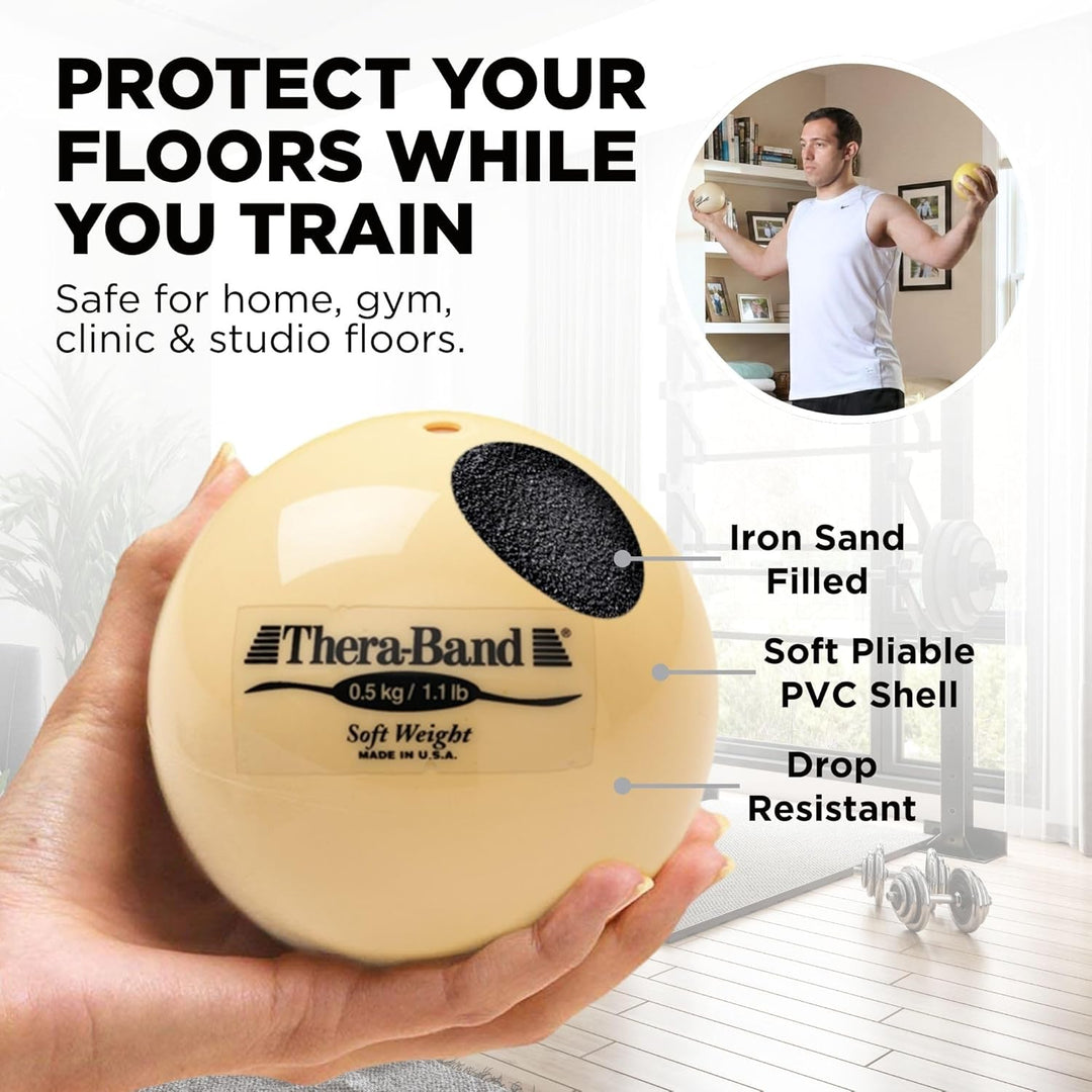 Theraband Gewichtsball für Krafttraining, Reha-Übungen, Pilates, Yoga, Muskeltraining, Workouts, Hei