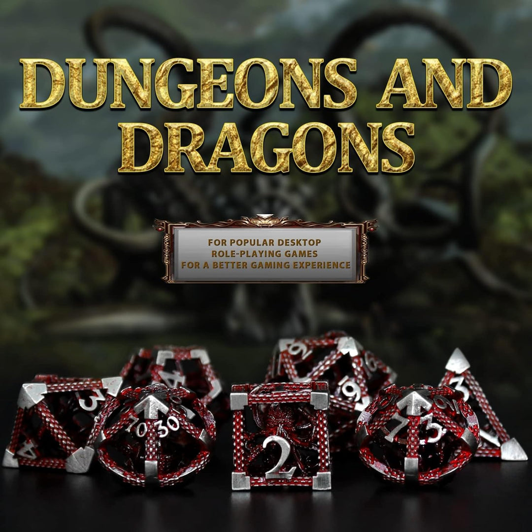 DND Würfelset Rollenspiel, Polyedrische Würfel Set D&amp;D Würfel Set Metall ZHOORQI 7 Stück Der Cthulhu