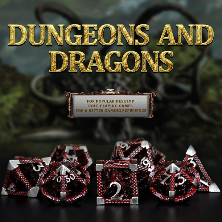 DND Würfelset Rollenspiel, Polyedrische Würfel Set D&amp;D Würfel Set Metall ZHOORQI 7 Stück Der Cthulhu