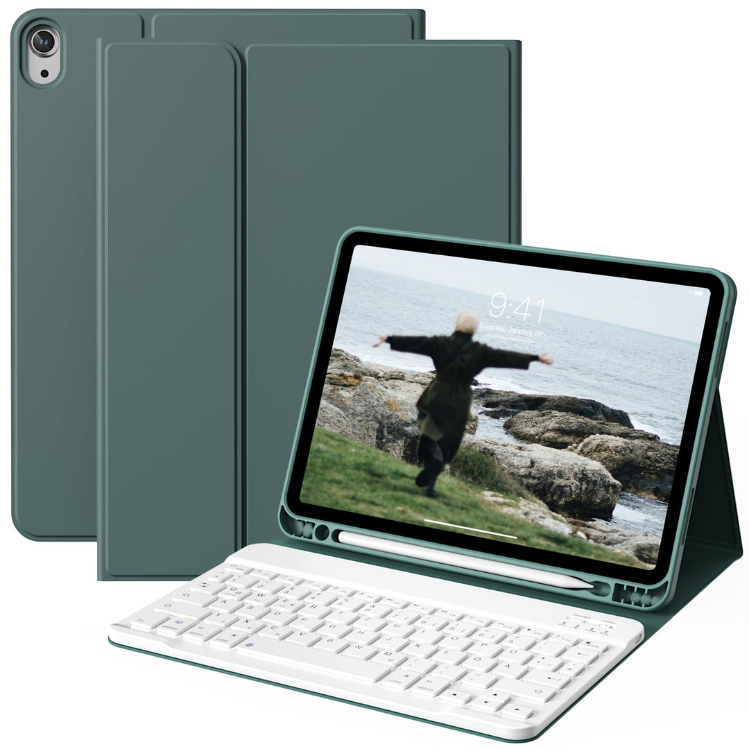 Hülle mit Tastatur für iPad Air 11 Zoll M4/M3/M2 (2026/2025/2024), iPad Air 5/4 Generation (2022/202