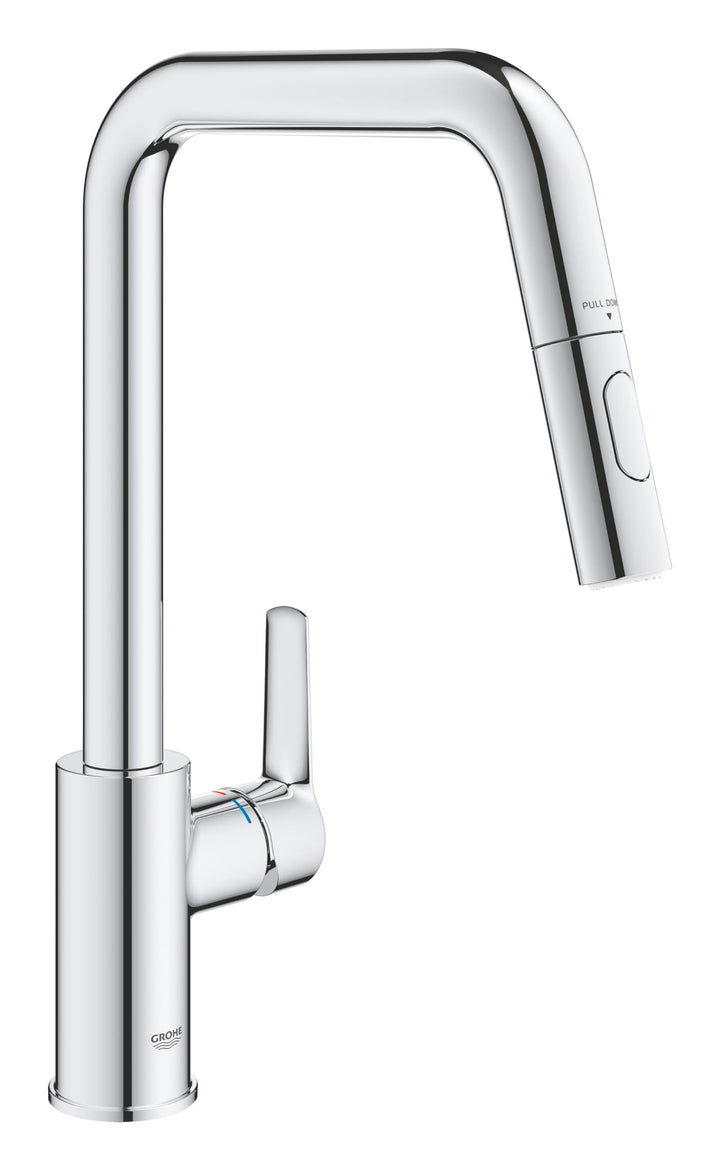 GROHE Start - Einhand-Spültischarmatur (hoher Auslauf, herausziehbare Dual Spülbrause, inkl. Tempera