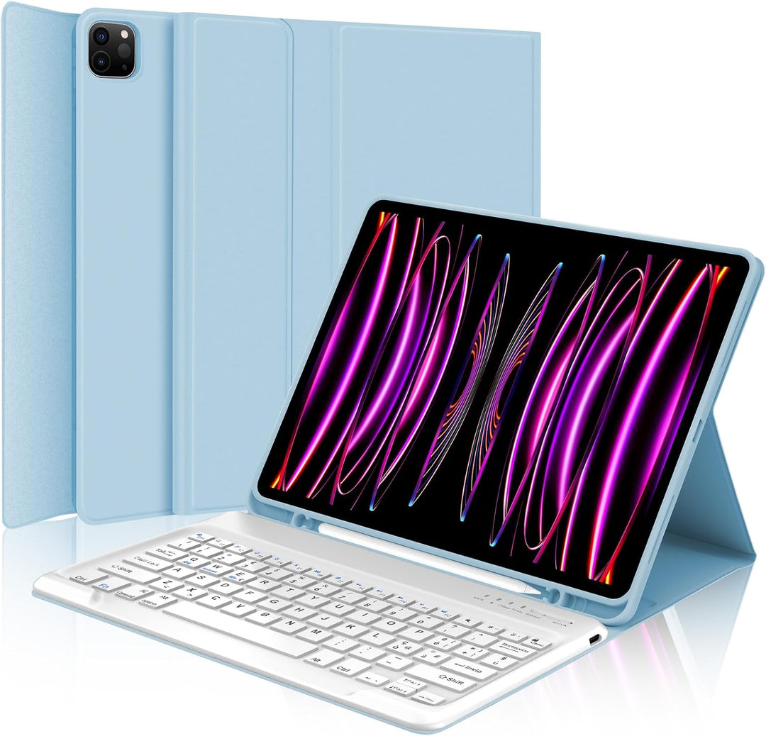 IVEOPPE Tastatur für iPad Pro 12,9, Hülle mit Tastatur für iPad Pro 6. Generation, Bluetooth QWERTZ