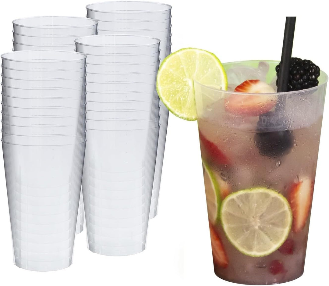 Silverkitchen Trinkbecher aus Hartplastik, Glasklar, 400ml, 40 Stück + 4 Extrabecher (1er Pack) Bech
